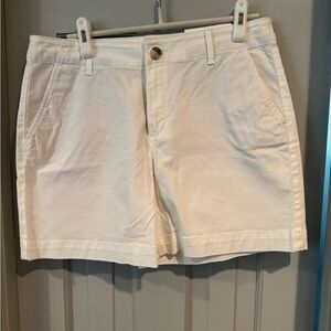 LOFT White Bermuda Shorts Versatile Cotton